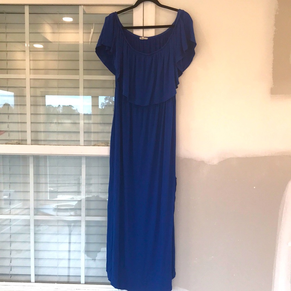Sweet Lovely By Jen Ryan Blue off the Shoulder dress 2XL